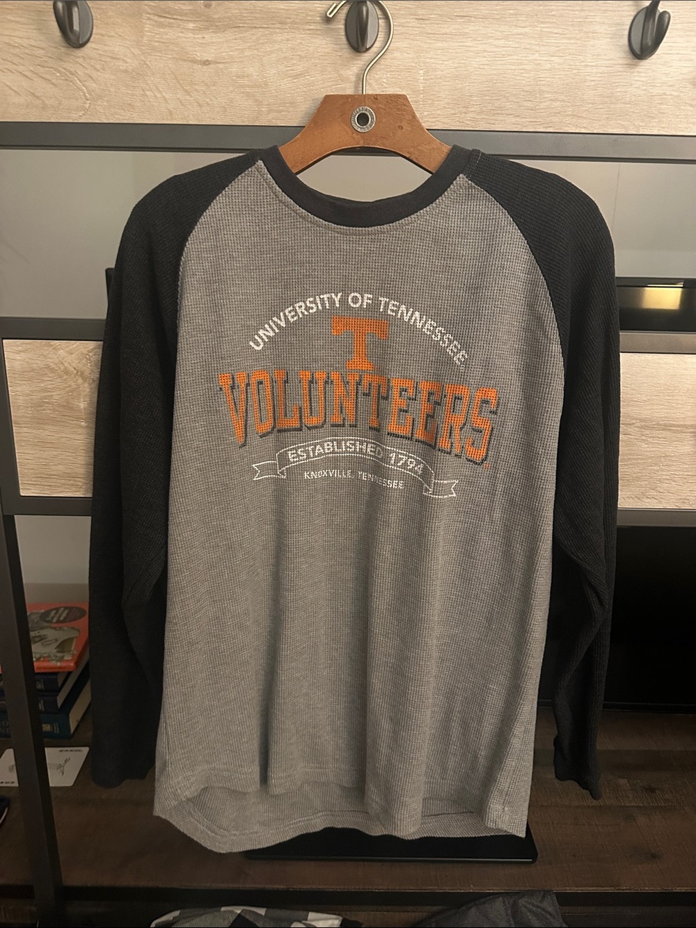 University of Tennessee Volunteers Long Sleeve Raglan Shirt - Gray/Black/Orange